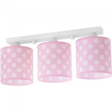 Plafonnier Enfant 3 lampes Rose Dots DALBER 61003S