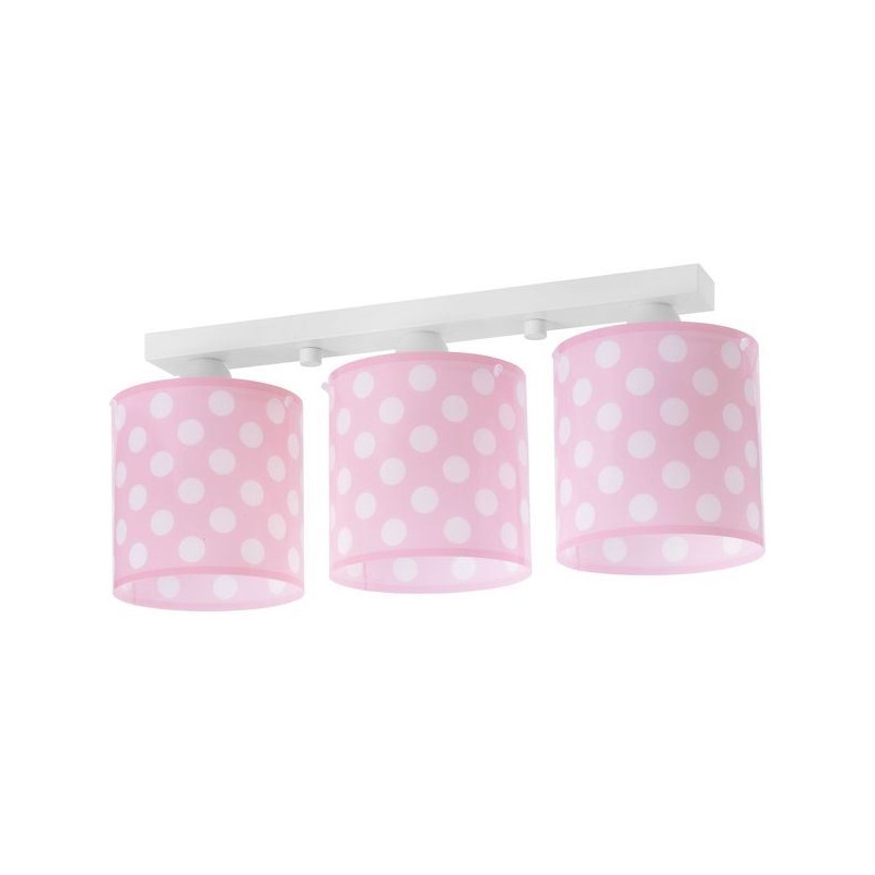 Plafonnier Enfant 3 lampes Rose Dots DALBER 61003S