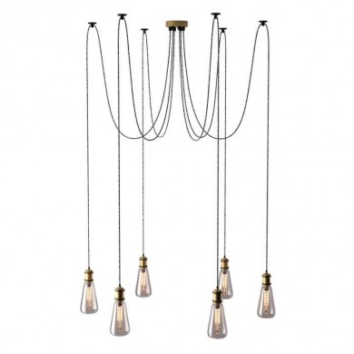 Suspension Fusion Araignée Laiton E27 6x40W DM_392017206 392017206 Suspension Fusion Araignée Laiton E27 6x40W DE MARKT 392017206