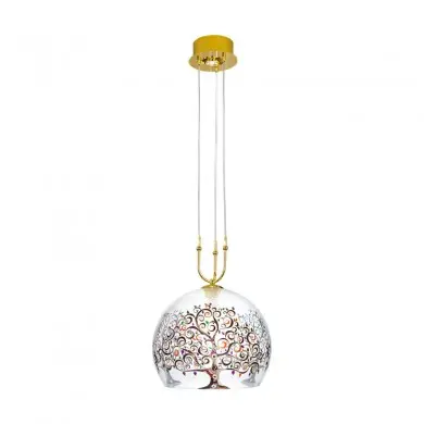 Suspension LUNA 1x60W E27 1x40W GU10 Or Albero Multi/Transparent D40 KOLARZ 0392.31+1L.3.Al.Mt