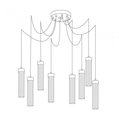 Suspension Araignée RAGGIO 8x25W E14 Feuille d'or KOLARZ 6009.30830