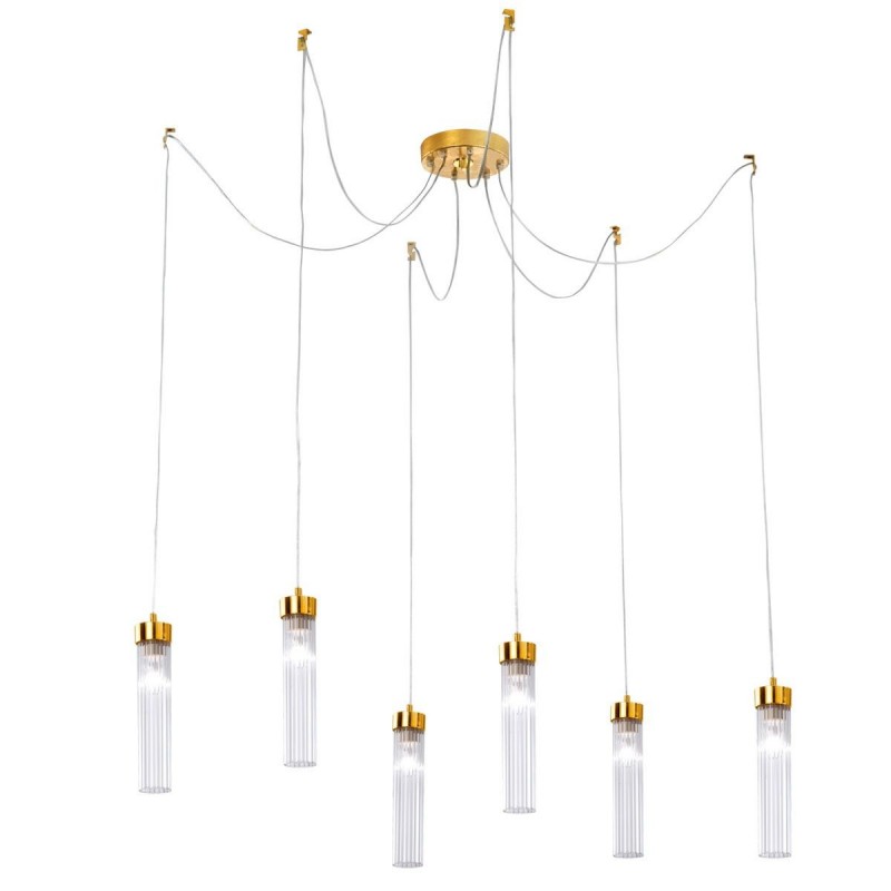 Suspension Araignée RAGGIO 6x25W E14 Feuille d'or KZ_6009-30630 6009.30630 Suspension Araignée RAGGIO 6x25W E14 Feuille d'or KOLARZ 6009.30630