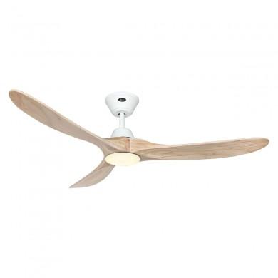 Ventilateur de Plafond LED Genuino 152cm Blanc Bois Naturel CASAFAN 315270