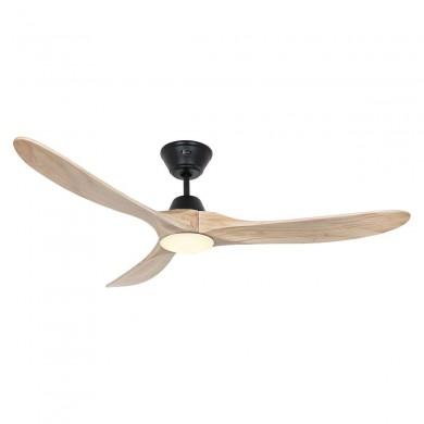 Ventilateur Plafond avec Lumière LED Genuino 152cm Noir Bois Naturel CASAFAN 315265