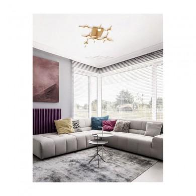 Plafonnier LED design moderne plafonnier salon, nid d'abeille hexagonal en  métal, blanc, 48W 2920lm blanc