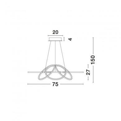 Suspension DANTE Chrome LED 50 W NOVA LUCE 9008012