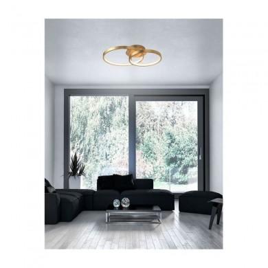 Plafonnier LEON Feuille d'Or LED 44 W NOVA LUCE 8100282