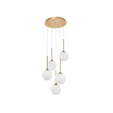 Suspension CANTONA Laiton Or & Blanc Led G9 5x5 W L35 NOVA LUCE 9960614