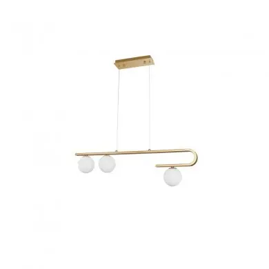 Suspension CANTONA Laiton Or & Blanc Led G9 3x5 W L80 NOVA LUCE 9960615