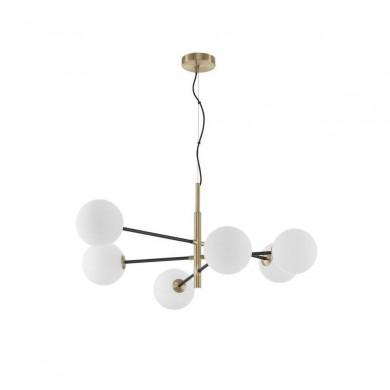 Suspension VITRA Or Satiné & Opale Blanc LED G9 6x5 W NOVA LUCE 9143306