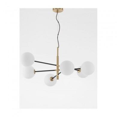 Suspension VITRA Or Satiné & Opale Blanc LED G9 6x5 W NOVA LUCE 9143306