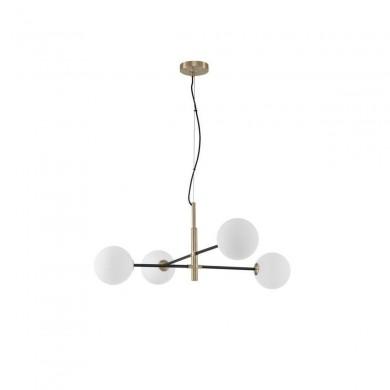 Suspension VITRA Or Satiné & Opale Blanc LED G9 4x5 W NOVA LUCE 9143304