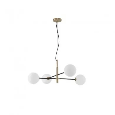 Suspension VITRA Or Satiné & Opale Blanc LED G9 4x5 W NOVA LUCE 9143304