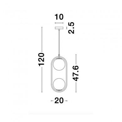 Suspension OBITAR Or LED G9 2x12 W L21 NOVA LUCE 9988171