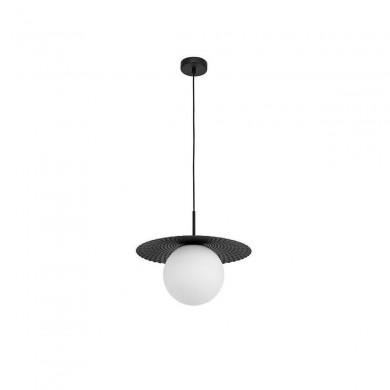 Suspension OBBIT Noir & Blanc Opale LED E27 1x 12 W NOVA LUCE 9988380