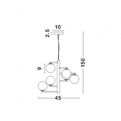 Suspension Boule AGRIGENTO Laiton & Blanc LED G9 6x5 W NOVA LUCE 1700306001