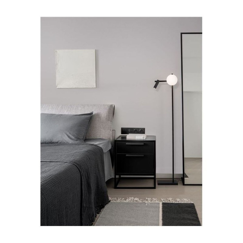 Lampadaire JOLINE Sable Noir & Blanc LED 1x3 & 6 W NOVA LUCE 9919532