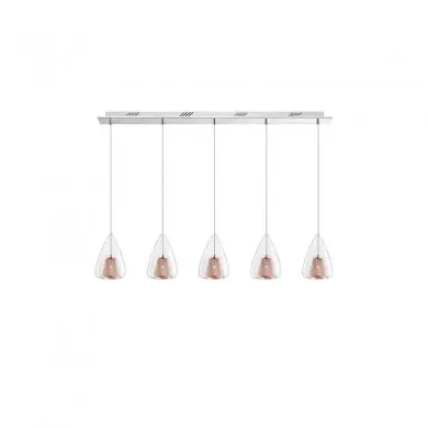 Suspension HUGO Transparent & Rose Or LED G9 5x5 W L112 NOVA LUCE 1600200505