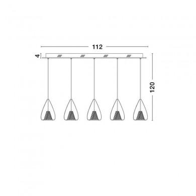 Suspension HUGO Transparent & Rose Or LED G9 5x5 W L112 NOVA LUCE 1600200505