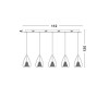 Suspension HUGO Transparent & Rose Or LED G9 5x5 W L112 NOVA LUCE 1600200505