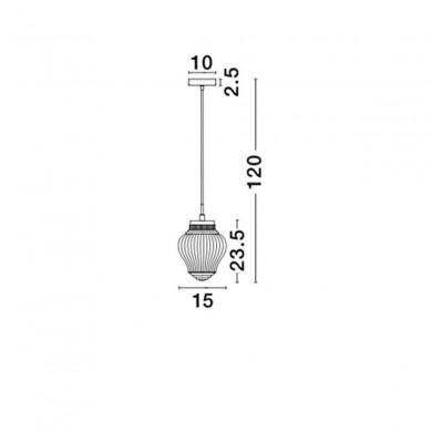 Suspension NORD Marron & Transparent LED E14 1x5 W L15 NOVA LUCE 838180