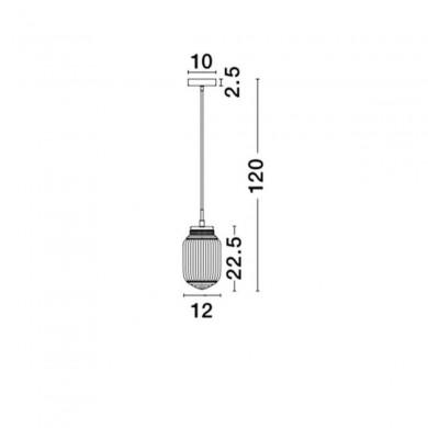 Suspension NORD Marron & Transparent LED E14 1x5 W L12 NOVA LUCE 838184