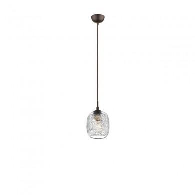 Suspension DEVON Marron & Transparent LED E27 1x5 W L14 NOVA LUCE 938222