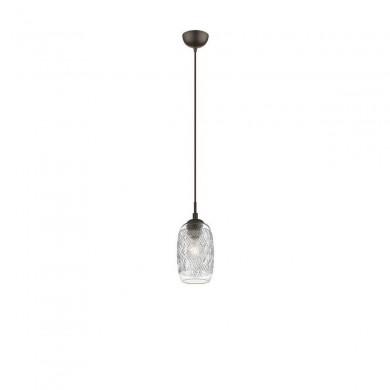 Suspension DEVON Marron & Transparent LED E27 1x5 W L12 NOVA LUCE 938224