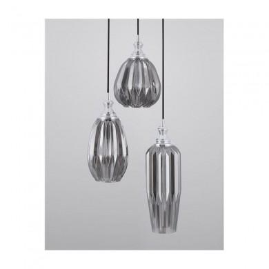 Suspension ZARLEY Chrome & Gris Fumé LED E27 3x12 W NOVA LUCE 9066031