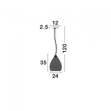 Suspension BOHO Chrome LED E27 1x12 W L24 NOVA LUCE 8040601
