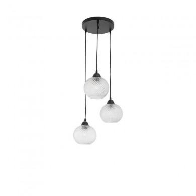 Suspension Boule VIENTI Noir & Transparent LED E27 3x12 W NOVA LUCE 8103992