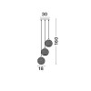 Suspension Boule VIENTI Noir & Transparent LED E27 3x12 W NOVA LUCE 8103992
