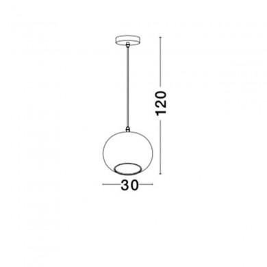 Suspension JADE Nickel & Fumé LED E27 1x12 W NOVA LUCE 9361723