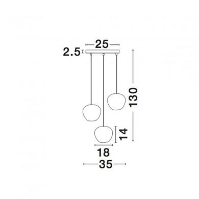 Suspension CEDRO Fumé, Bronze & Noir LED E27 3x12 W L35 NOVA LUCE 8436404