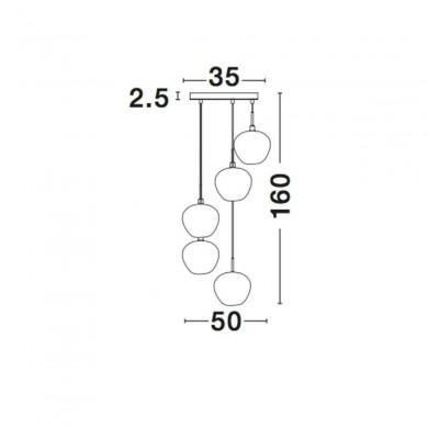 Suspension CEDRO Fumé, Bronze & Noir LED E27 5x12 W NOVA LUCE 8436406