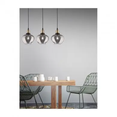 Suspension CEDRO Fumé, Bronze & Noir LED E27 3x12 W L80 NOVA LUCE 8436405