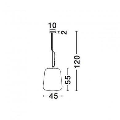 Suspension OLIVERIO Fumé LED E27 1x12 W L45 NOVA LUCE 7212601