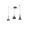 Suspension NUORESE Marron Foncé & Or LED E27 3x12 W NOVA LUCE 8942201