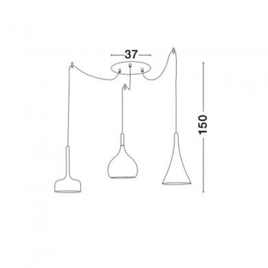 Suspension NUORESE Marron Foncé & Or LED E27 3x12 W NOVA LUCE 8942201