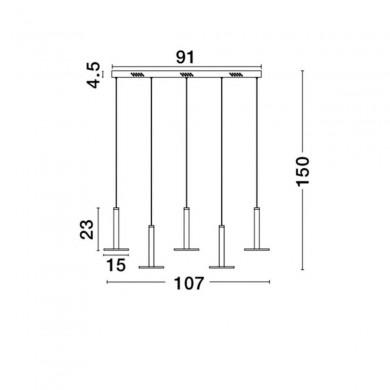 Suspension PALENCIA Laiton Or LED 53 W L107 NOVA LUCE 1703301203