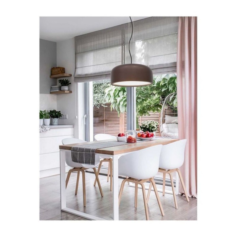 Suspension PERLETO Café Mat Marron LED E27 2x10 W NOVA LUCE 826804