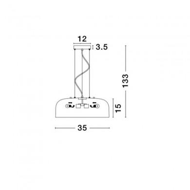 Suspension PERLETO Café Mat Marron LED E27 2x10 W NOVA LUCE 826804