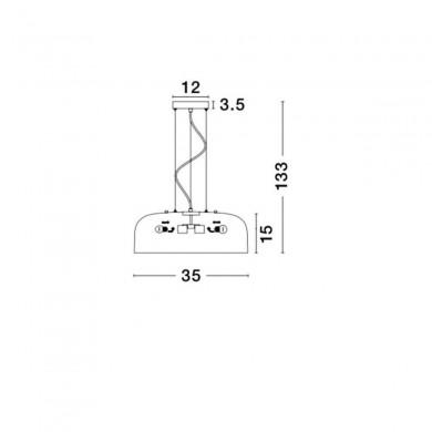 Suspension PERLETO Steel Gris LED E27 2x10 W NOVA LUCE 826802