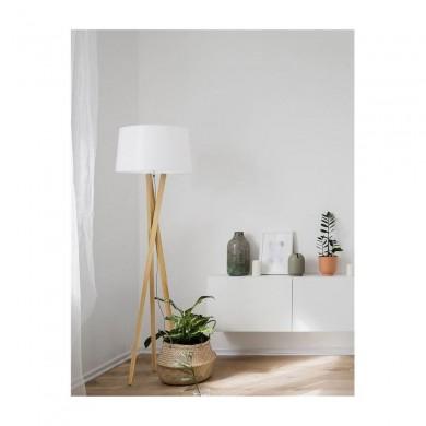 Lampadaire Scandinave SALINO Bois Naturel LED E27 12 W H160 NOVA LUCE 9145061