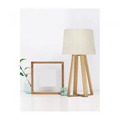 Lampe DEREK Narural Bois & Blanc LED E27 1x12 W NOVA LUCE 8700302
