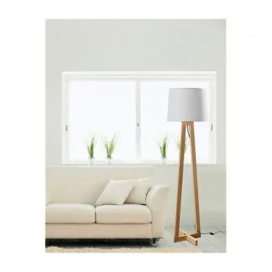 Lampadaire ALMA Scandinave Bois Blanc LED E27 1x12 W H164 NOVA LUCE 40202