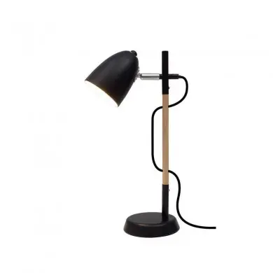 Lampe scandinave Articulée ALINA Bois & Noir LED E27 1x12 W NOVA LUCE 8808401