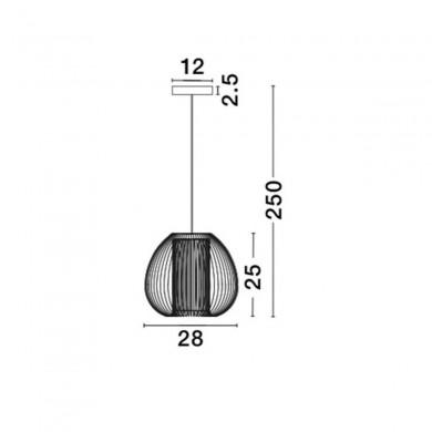 Suspension DESIRE Gris LED E27 1x12 W NOVA LUCE 9586153