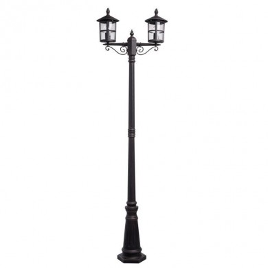 Lampadaire Exterieur Glasgow Noir E27 2x60W Max H220cm DM_806041202 806041202 Lampadaire Exterieur Glasgow Noir E27 2x60W Max H220cm DE MARKT 806041202