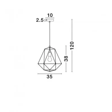 Suspension PIETRA Cuivre LED E27 1x12 W L35 NL_672802 672802 Suspension PIETRA Cuivre LED E27 1x12 W L35 NOVA LUCE 672802